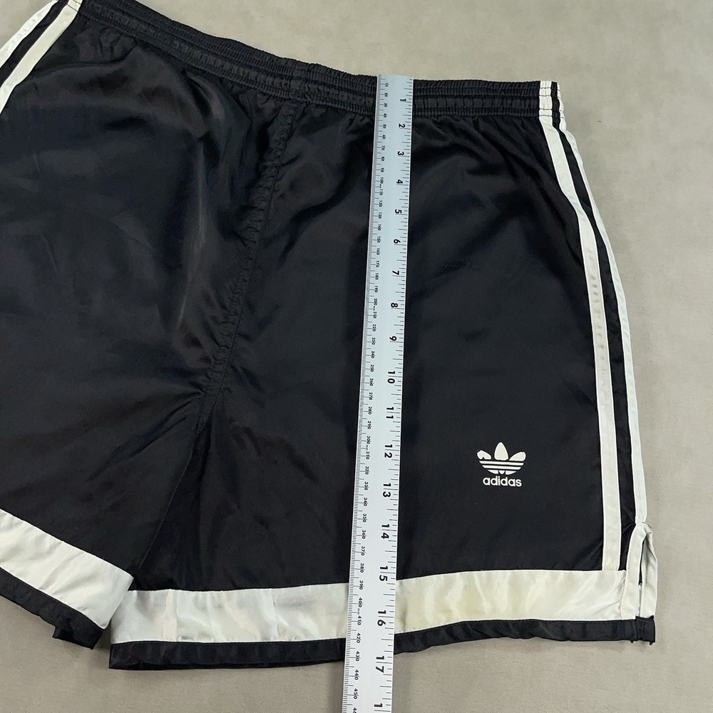 Vintage Adidas Nylon Shorts 80s M Sprinter Shiny Satin Retro Glanz Vigo Soccer - Picture 11 of 16
